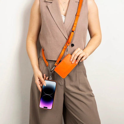 FlexGo PU Phone Strap & Detachable Wallet Set