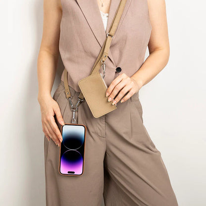FlexGo PU Phone Strap & Detachable Wallet Set