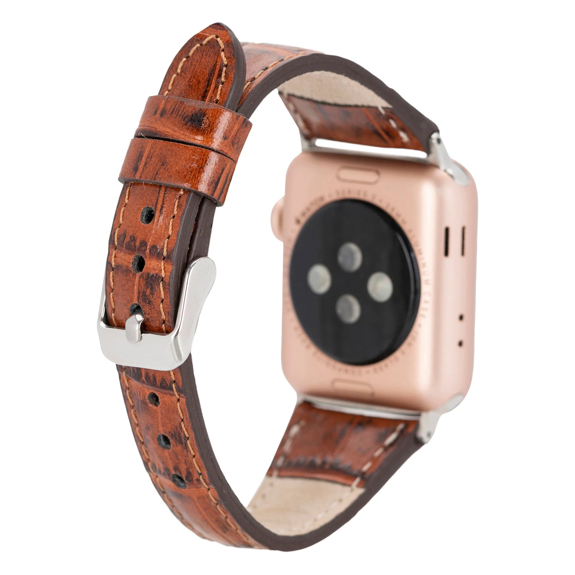 Leather Apple Watch Bands - Clasic Slim Style BRN7
