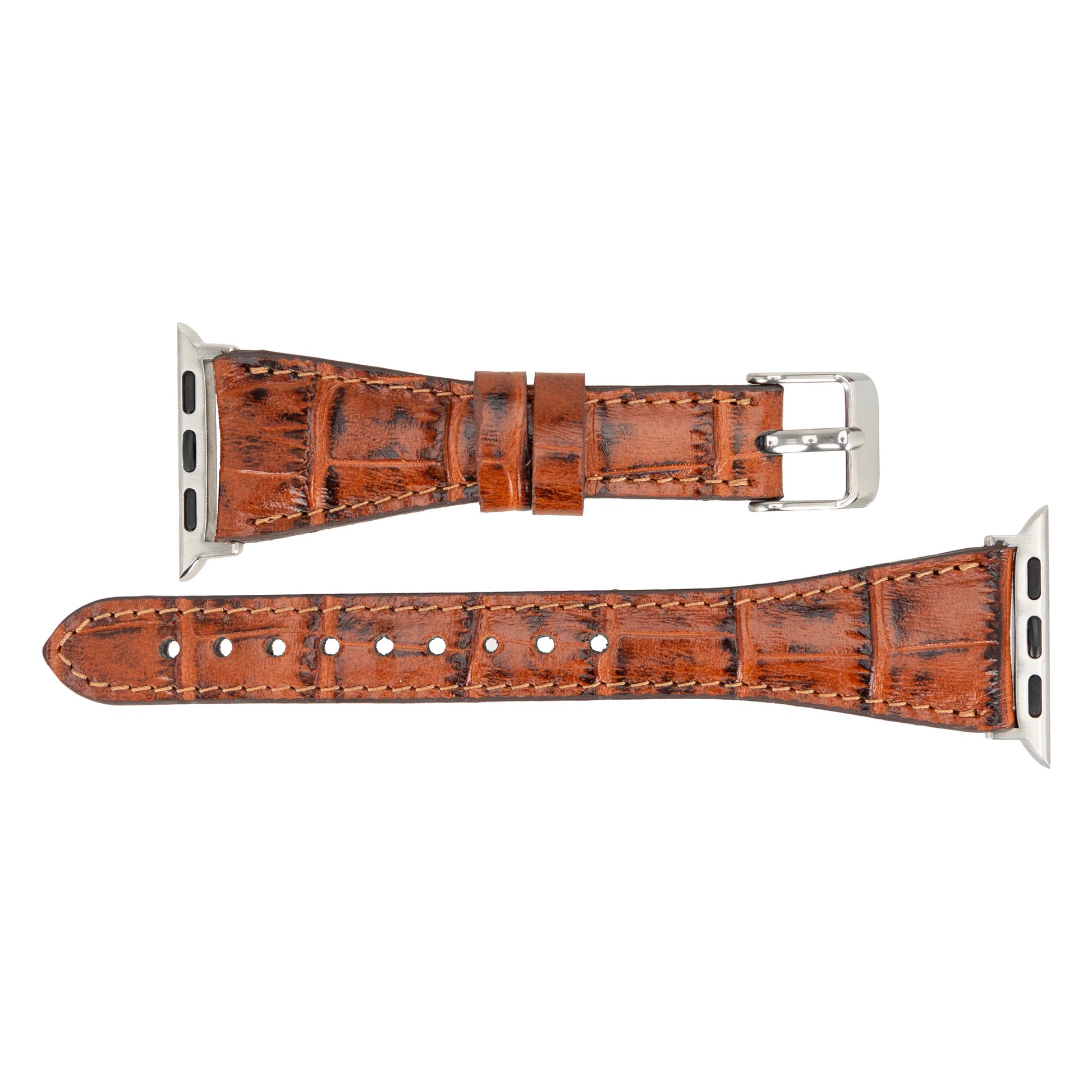 Leather Apple Watch Bands - Clasic Slim Style BRN7
