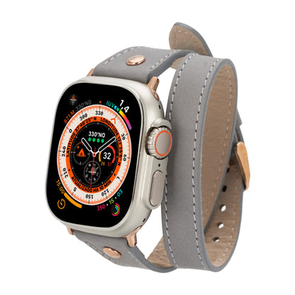 Hector Double Tour Leather Apple Watch Band – Rose Gold Buckle