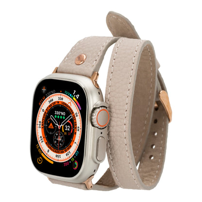 Hector Double Tour Leather Apple Watch Band – Rose Gold Buckle