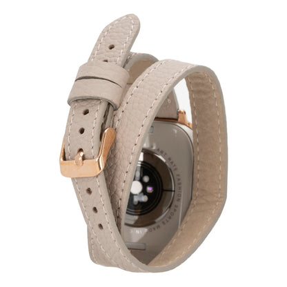 Hector Double Tour Leather Apple Watch Band – Rose Gold Buckle