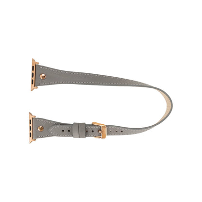 Hector Double Tour Leather Apple Watch Band – Rose Gold Buckle