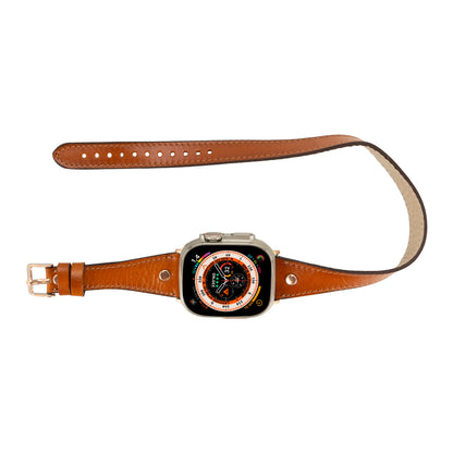 Hector Double Tour Leather Apple Watch Band – Rose Gold Buckle