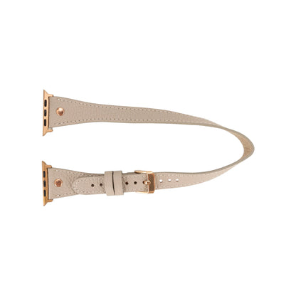 Hector Double Tour Leather Apple Watch Band – Rose Gold Buckle