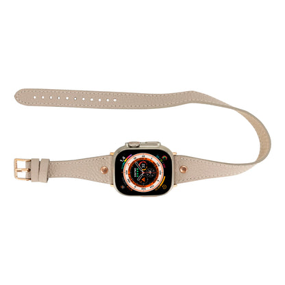 Hector Double Tour Leather Apple Watch Band – Rose Gold Buckle