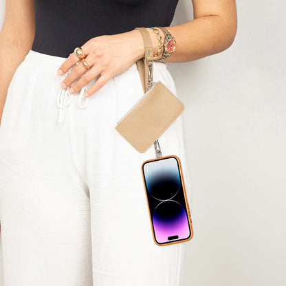FlexGo PU Phone Strap & Detachable Wallet Set