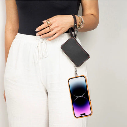 FlexGo PU Phone Strap & Detachable Wallet Set