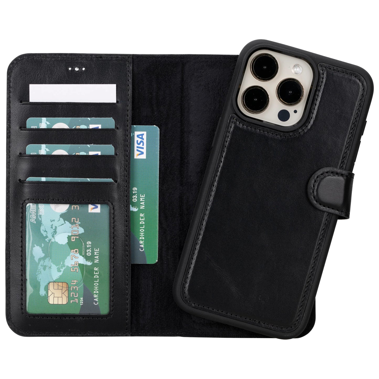 Magic iPhone 16 Pro Detachable Leather Wallet Case