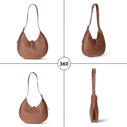 Rosa Crescent Leather Shoulder Bag