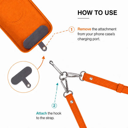 FlexGo PU Phone Strap & Detachable Wallet Set