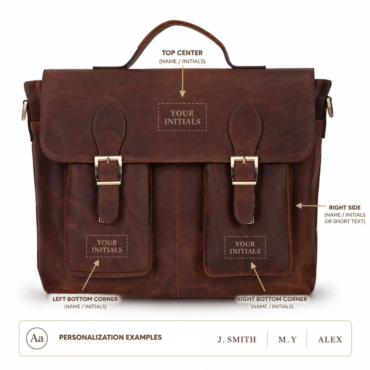 Olympus Leather Business Briefcase / Laptop Case