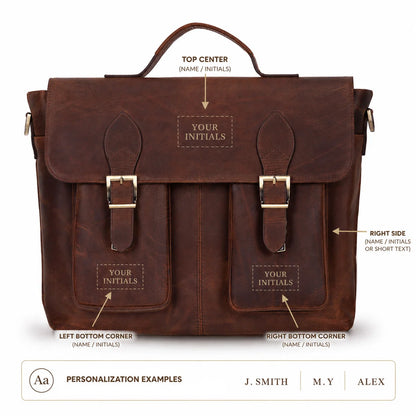 Olympus Leather Laptop Briefcase – 13 to 17 Inch