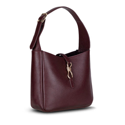 Azura Structured Leather Shoulder Bag