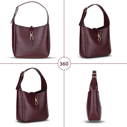 Azura Structured Leather Shoulder Bag