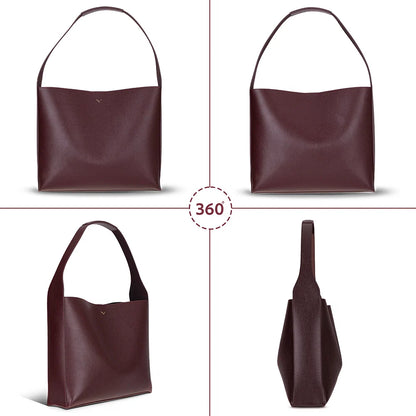 Azura Structured Leather Shoulder Bag