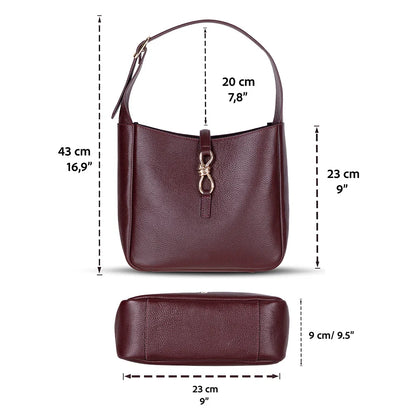 Azura Structured Leather Shoulder Bag