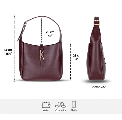 Azura Structured Leather Shoulder Bag