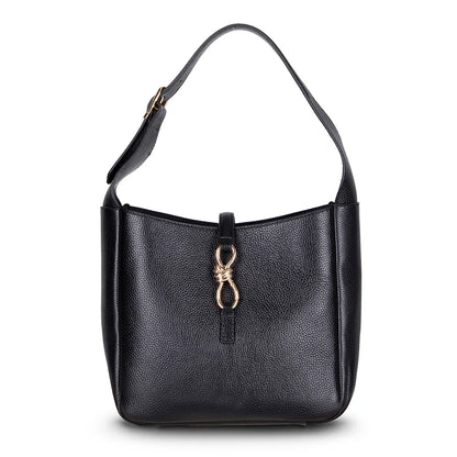 Azura Structured Leather Shoulder Bag