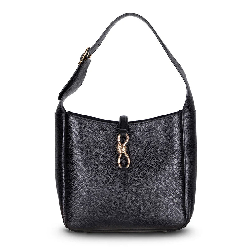 Azura Structured Leather Shoulder Bag