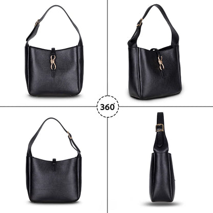 Azura Structured Leather Shoulder Bag