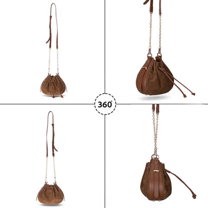Valentina Suede Leather Shoulder Bag