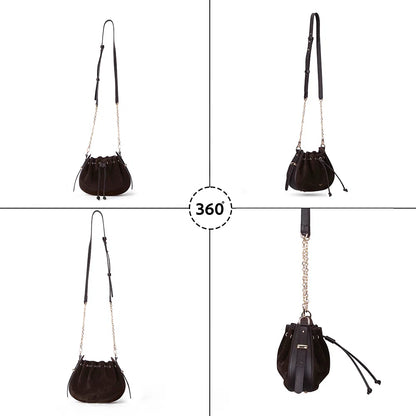 Valentina Suede Leather Shoulder Bag