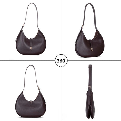 Rosa Crescent Leather Shoulder Bag