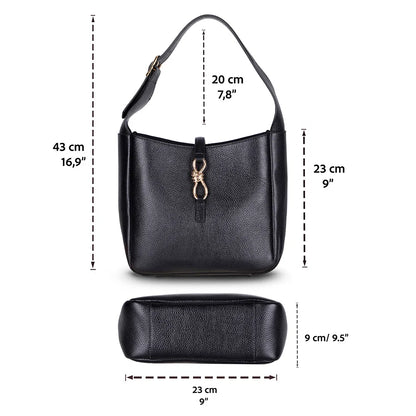 Azura Structured Leather Shoulder Bag