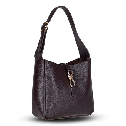 Azura Structured Leather Shoulder Bag
