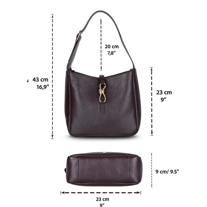 Azura Structured Leather Shoulder Bag