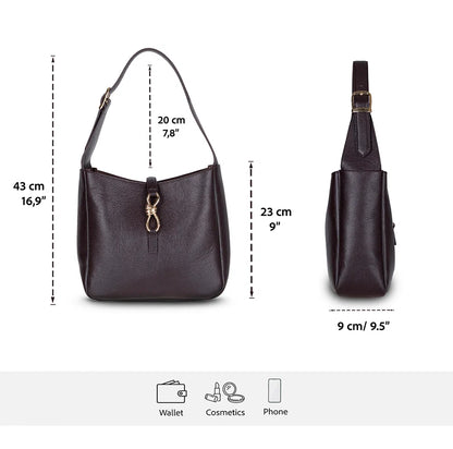 Azura Structured Leather Shoulder Bag