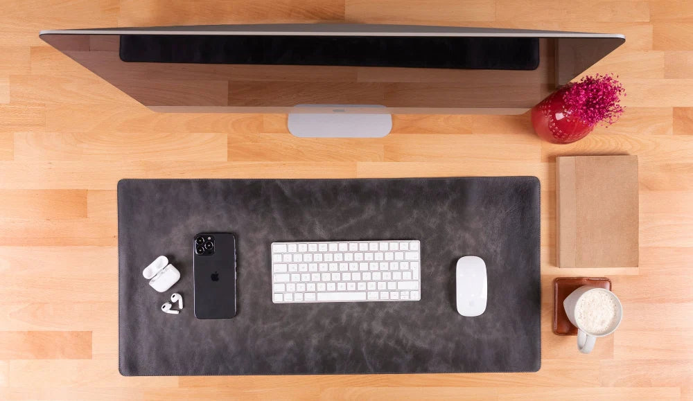 Lined Leather Desk Mat Small Size