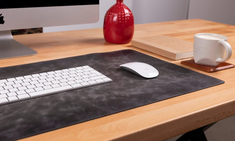 Lined Leather Desk Mat Small Size