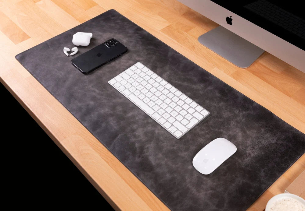 Lined Leather Desk Mat Small Size