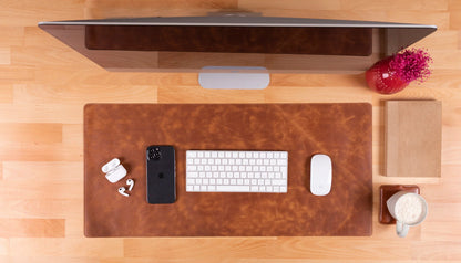 Medium Single-Layer Leather Desk Mat – 80 × 37 cm