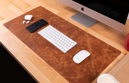 Medium Single-Layer Leather Desk Mat – 80 × 37 cm