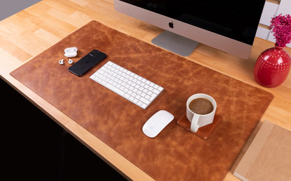 Large Single-Layer Leather Desk Mat – 91 × 48 cm