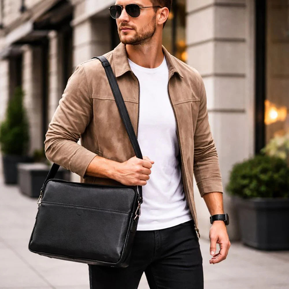 Leeds Slim Leather Laptop / Tablet Sleeve