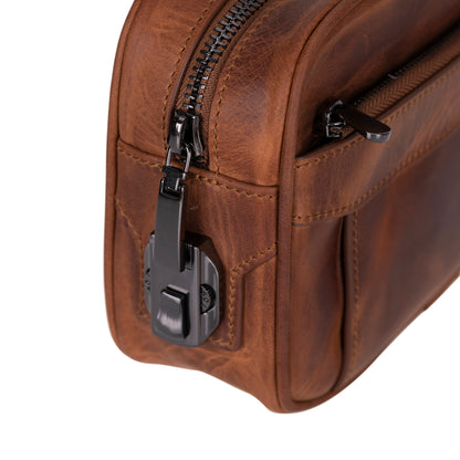 Forge Leather Locking Wristlet Clutch
