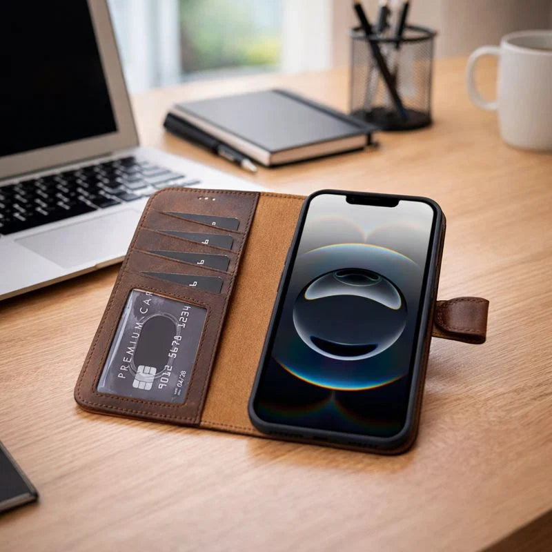 Magic iPhone 17E/16E Detachable Leather Wallet Case