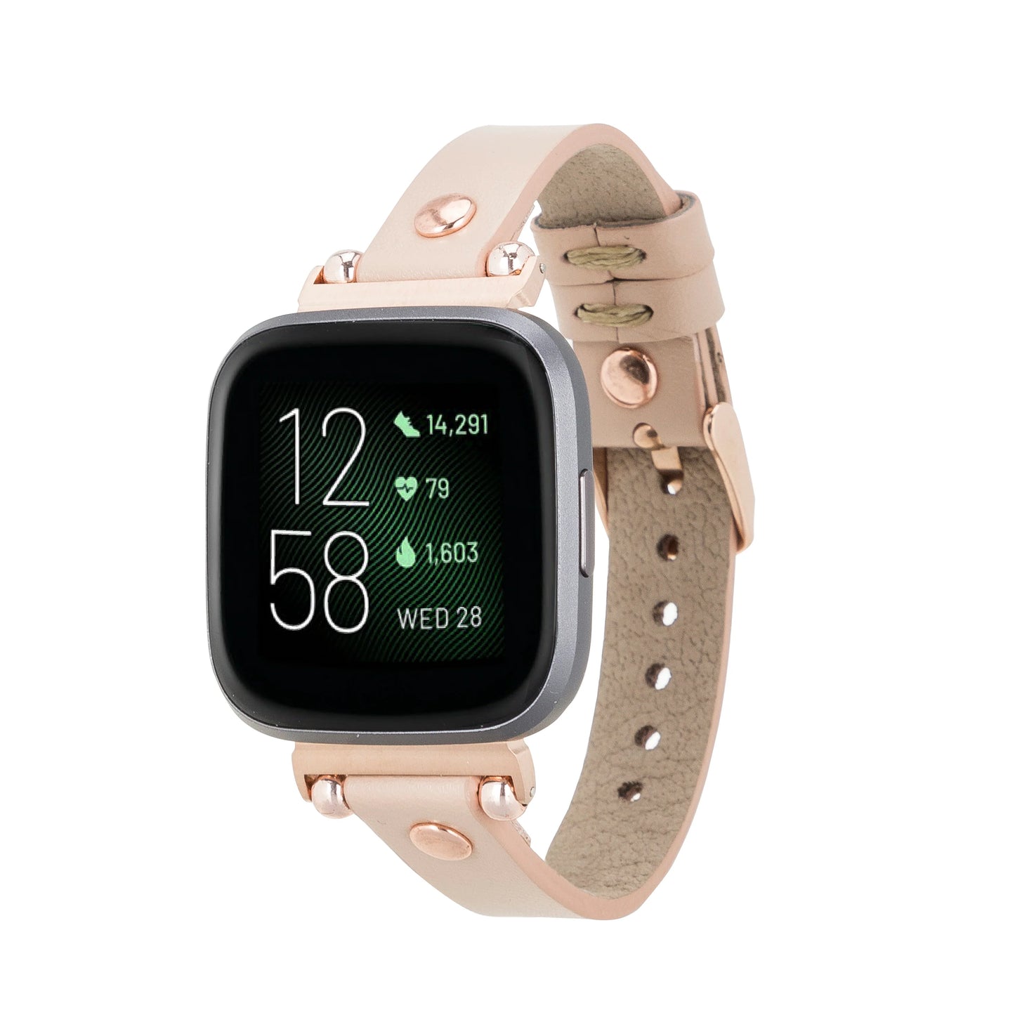 Leather Apple Watch Bands - Ferro Rose Gold Trok Style BRN7