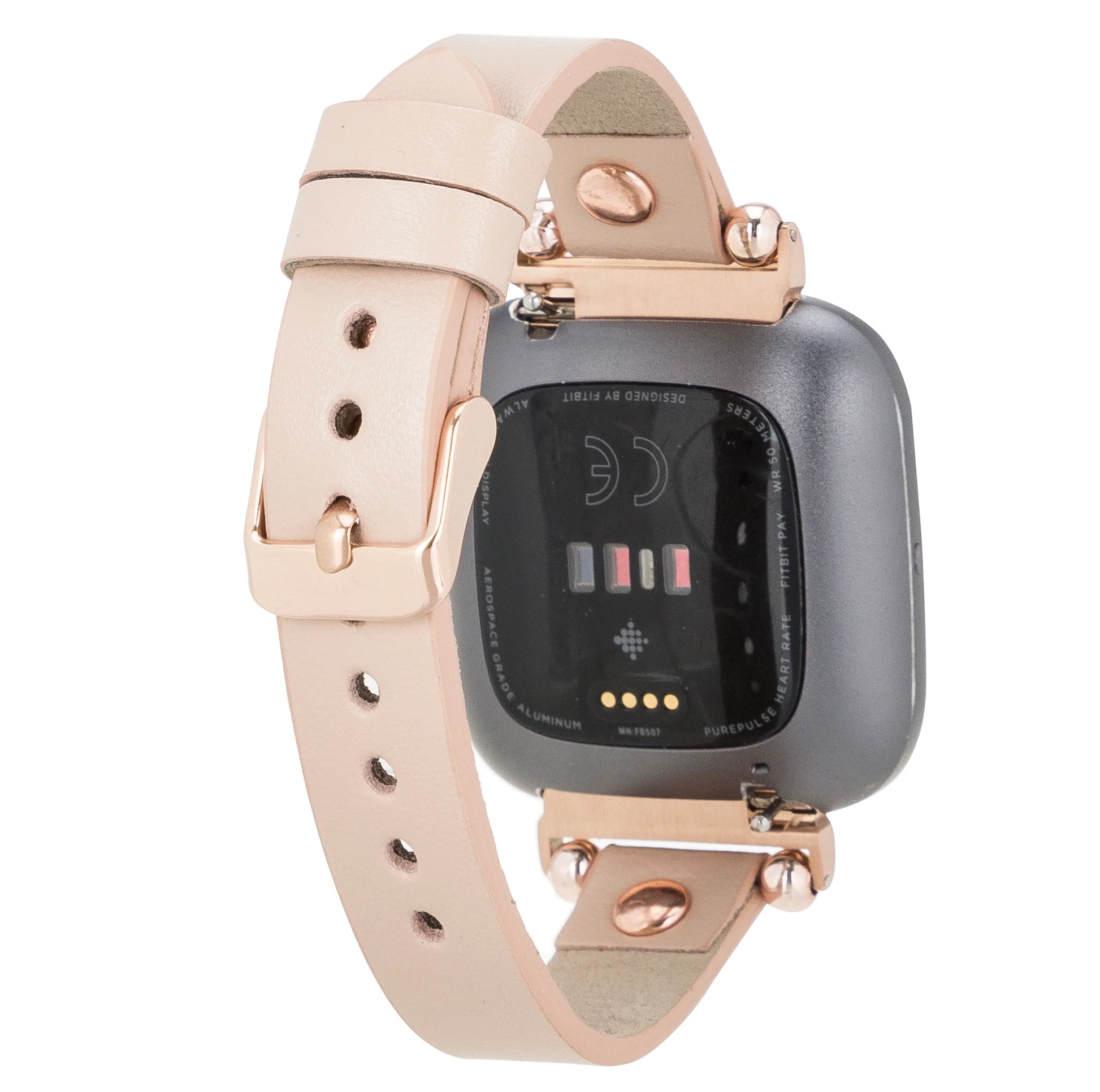 Leather Apple Watch Bands - Ferro Rose Gold Trok Style BRN7