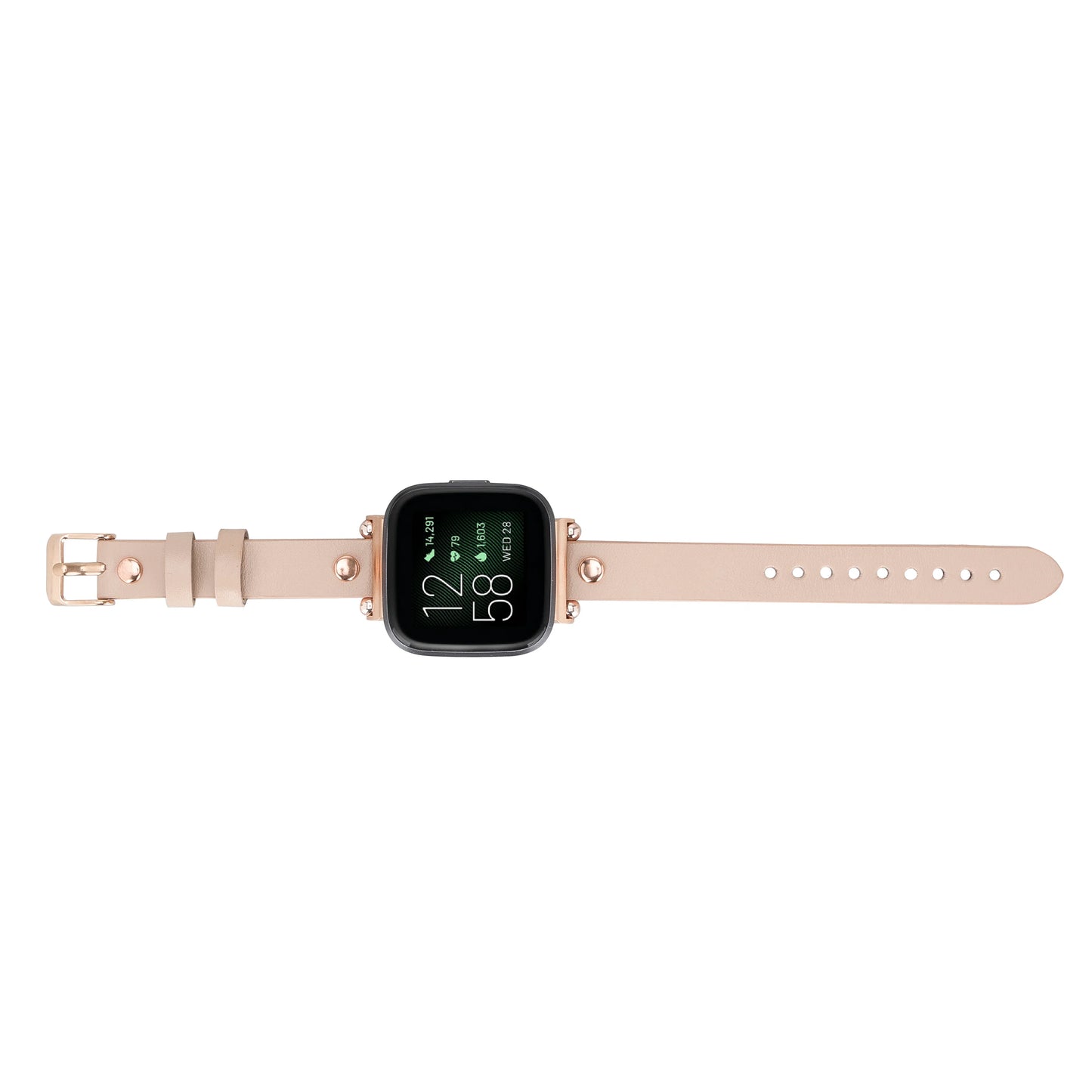 Leather Apple Watch Bands - Ferro Rose Gold Trok Style BRN7