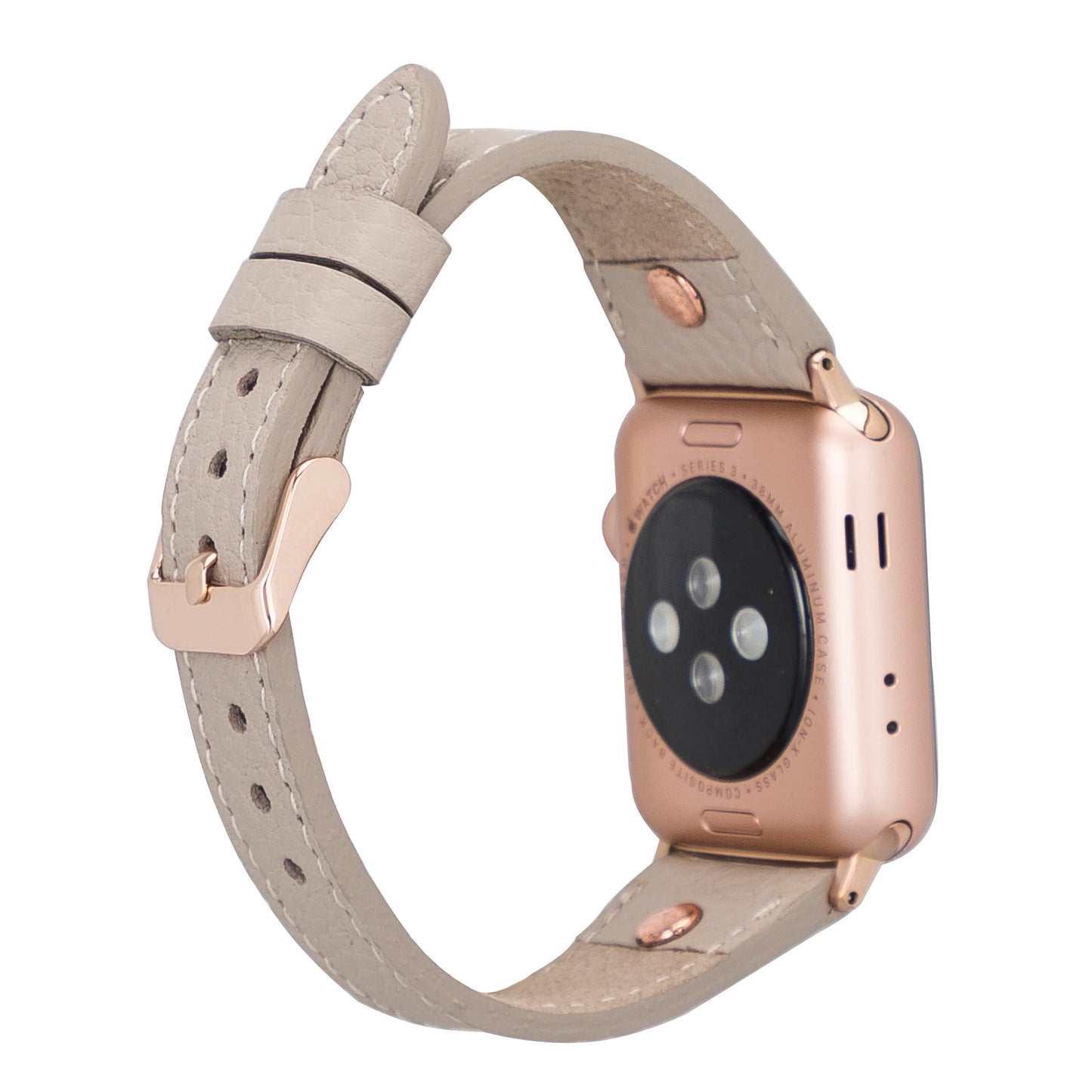 Leather Apple Watch Bands - Clasic Slim Style BRN7