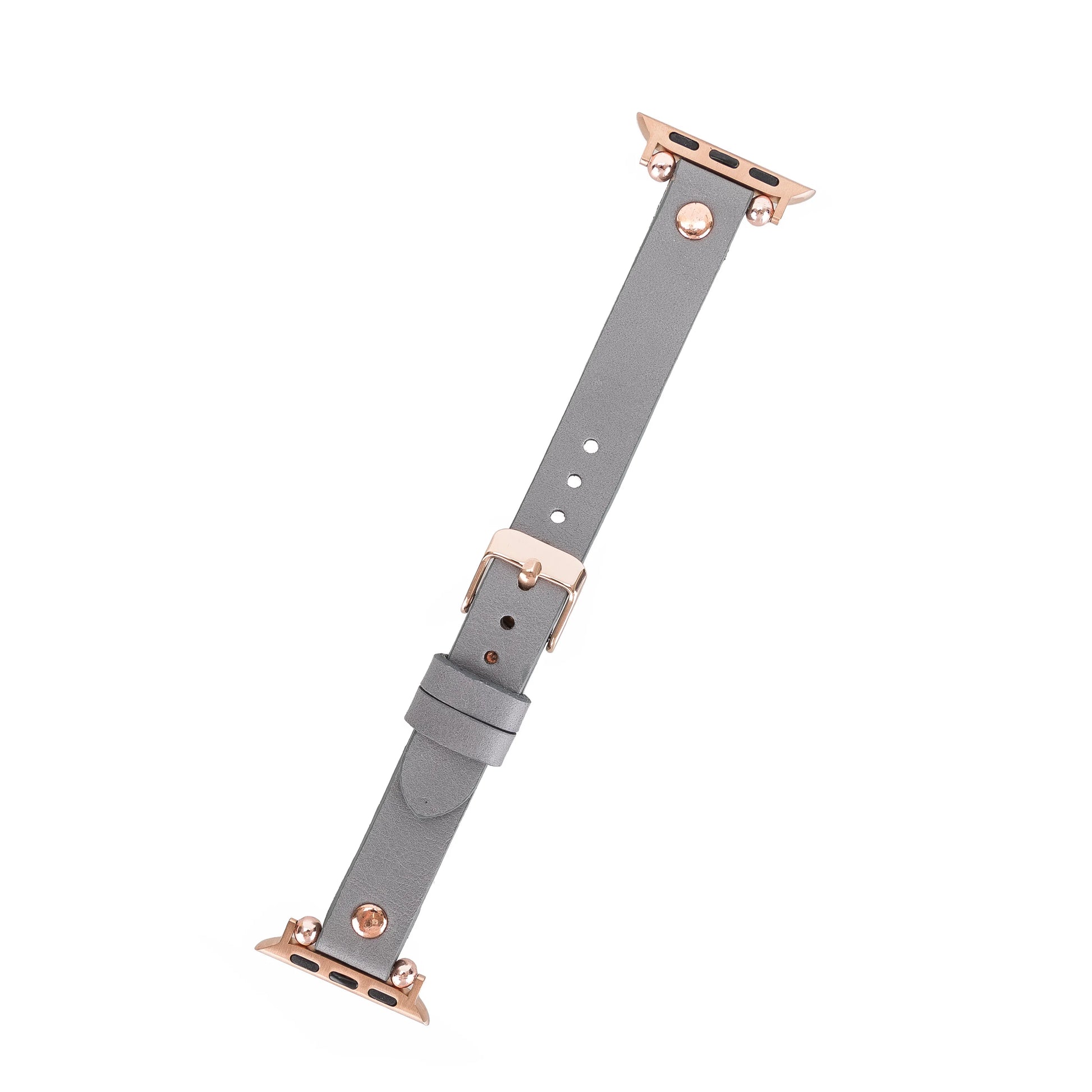 Leather Apple Watch Bands - Ferro Rose Gold Trok Style BRN7