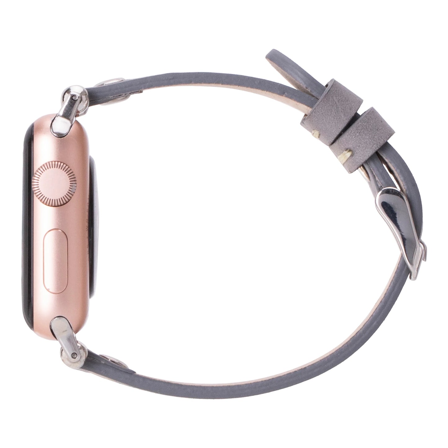 Leather Apple Watch Bands - Ferro Silver Trok Style CZ12