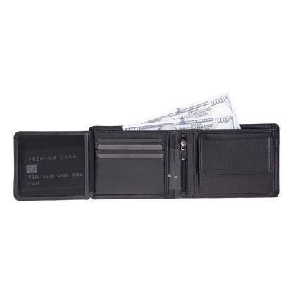 Dario Leather Bifold Wallet with Coin Pocket