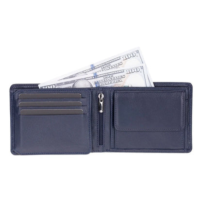 Dario Leather Bifold Wallet with Coin Pocket